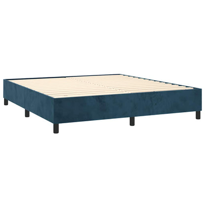 Letto a Molle con Materasso e LED Blu Scuro 180x200 cm | homemem39
