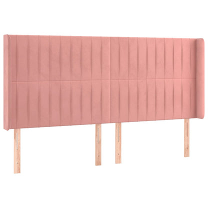 Letto a Molle con Materasso e LED Rosa 180x200 cm in Velluto