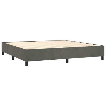Letto a Molle con Materasso e LED Grigio Scuro 200x200 cm | homemem39