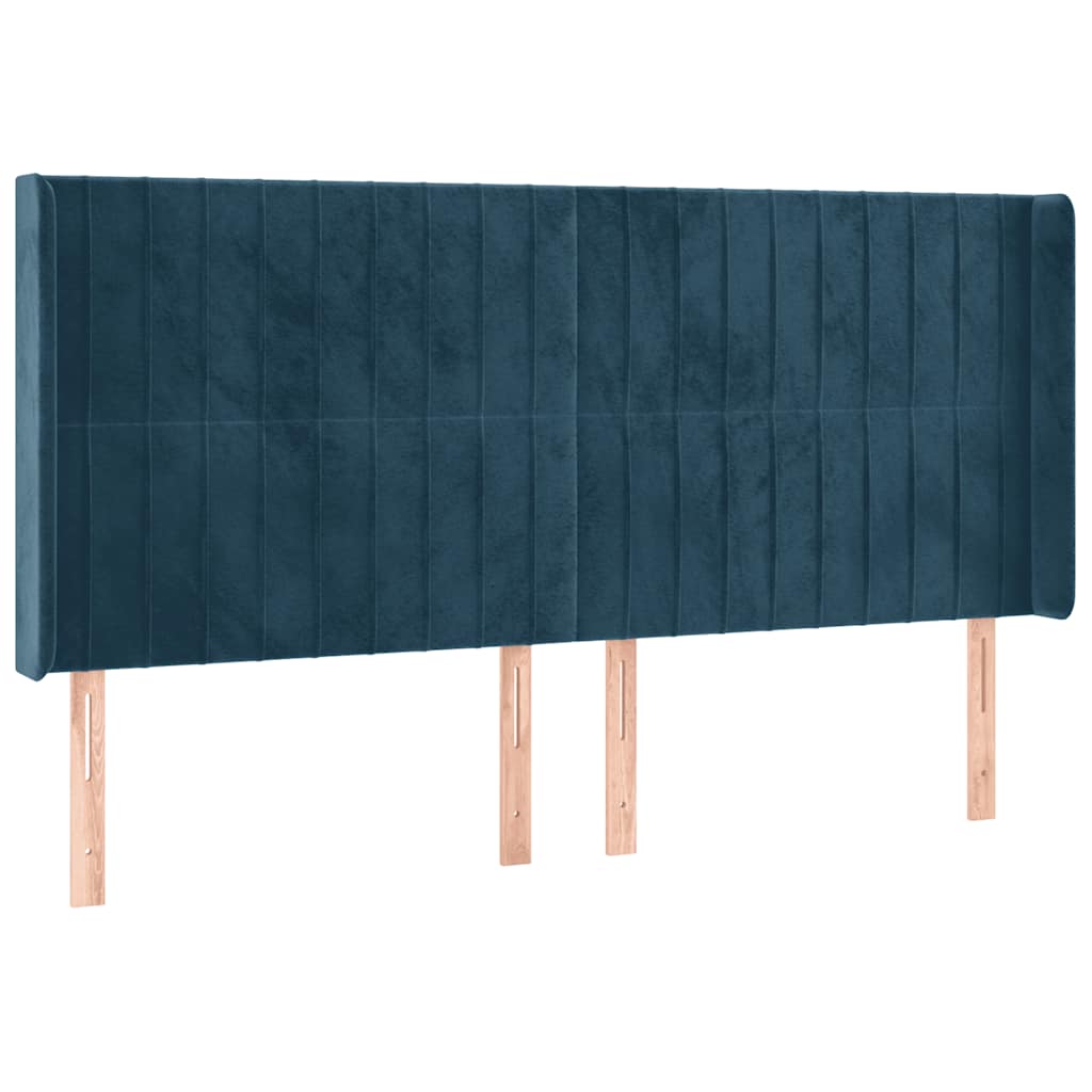 Letto a Molle con Materasso e LED Blu Scuro 200x200 cm | homemem39