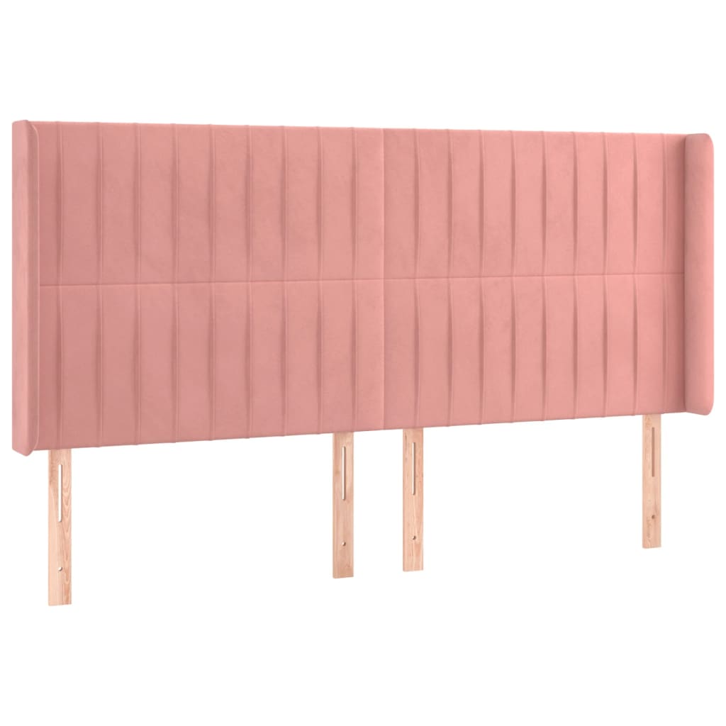 Letto a Molle con Materasso e LED Rosa 200x200 cm in Velluto