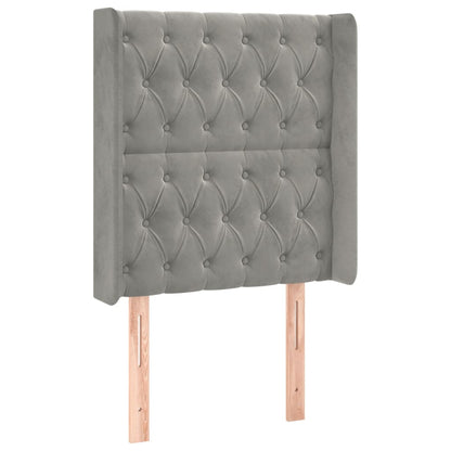 Letto a Molle Materasso e LED Grigio Chiaro 80x200 cm Velluto | homemem39