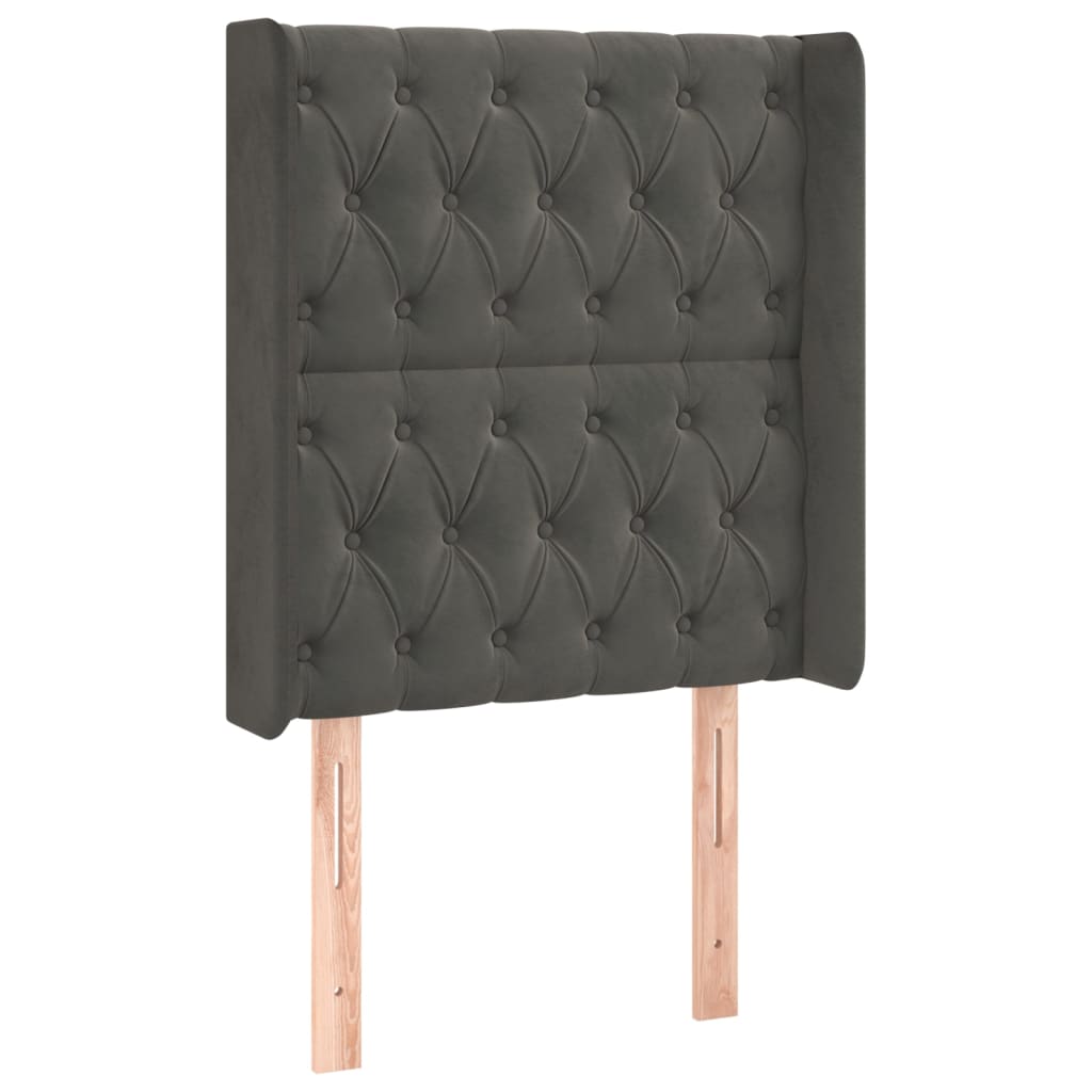 Letto a Molle con Materasso e LED Grigio Scuro 80x200cm Velluto | homemem39