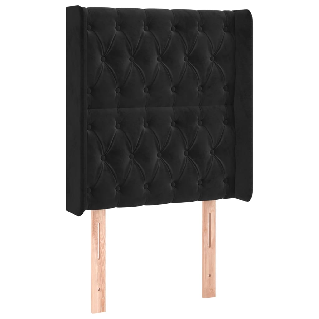 Letto a Molle con Materasso e LED Nero 80x200 cm in Velluto