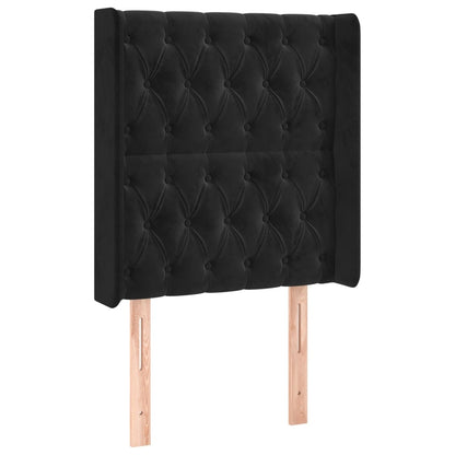 Letto a Molle con Materasso e LED Nero 80x200 cm in Velluto