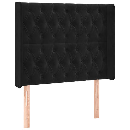 Letto a Molle con Materasso e LED Nero 90x190 cm in Velluto | homemem39