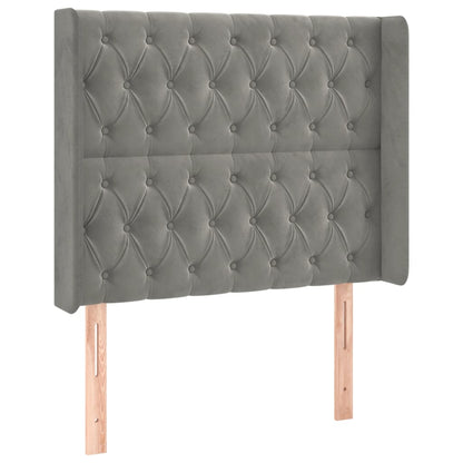 Letto a Molle Materasso e LED Grigio Chiaro 90x200 cm Velluto | homemem39