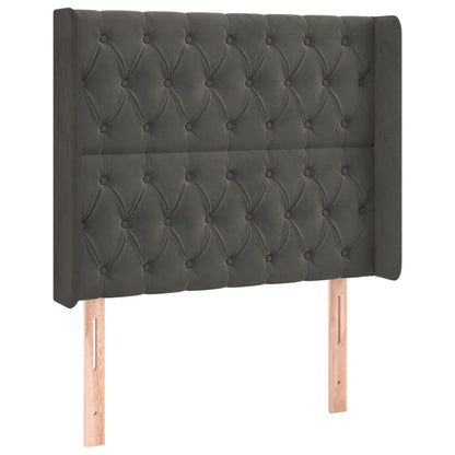Letto a Molle con Materasso e LED Grigio Scuro 100x200 cm | homemem39