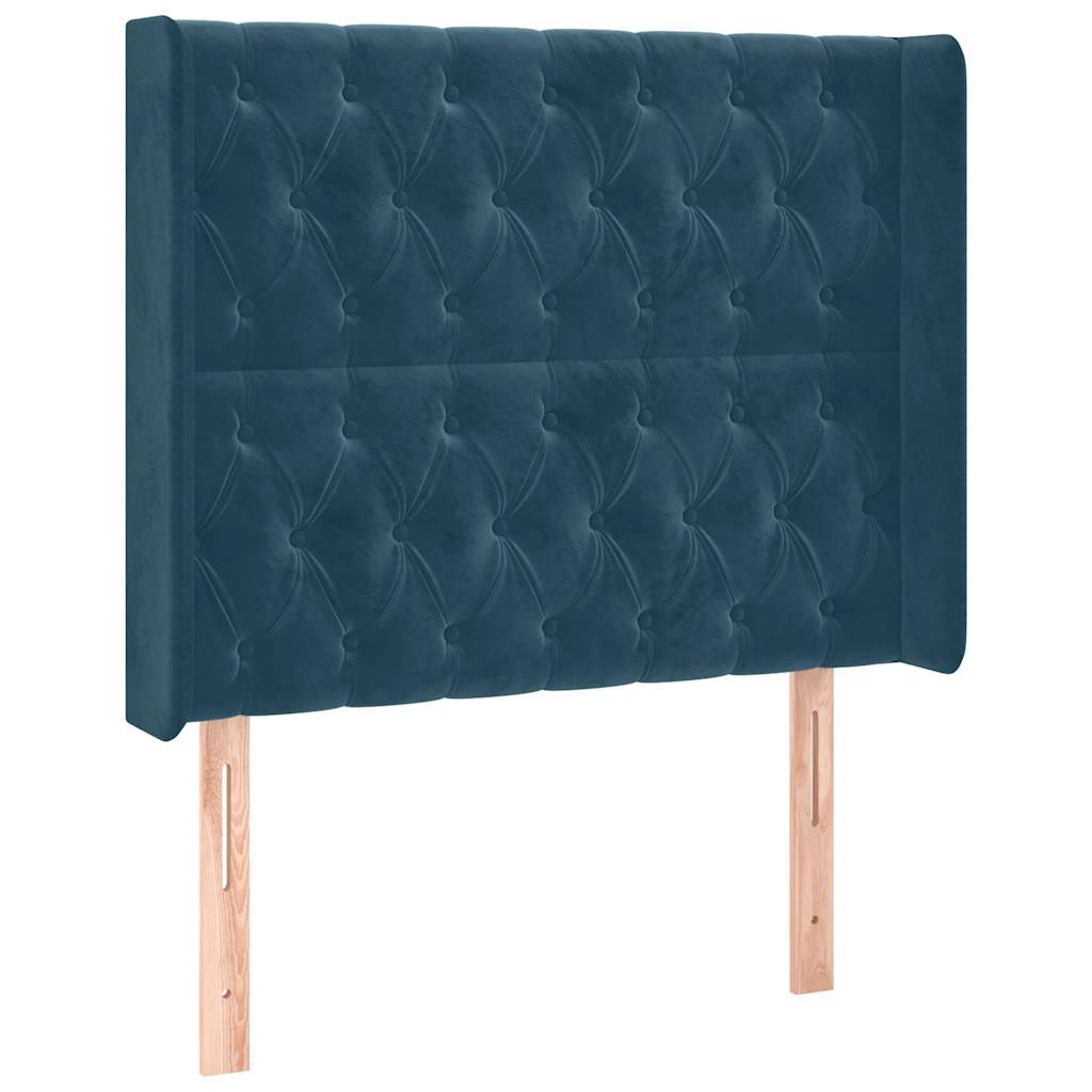 Letto a Molle con Materasso e LED Blu Scuro 100x200 cm | homemem39