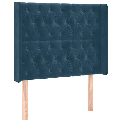 Letto a Molle con Materasso e LED Blu Scuro 100x200 cm | homemem39