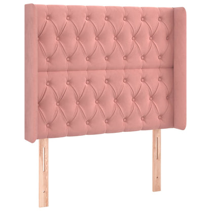 Letto a Molle con Materasso e LED Rosa 100x200 cm in Velluto