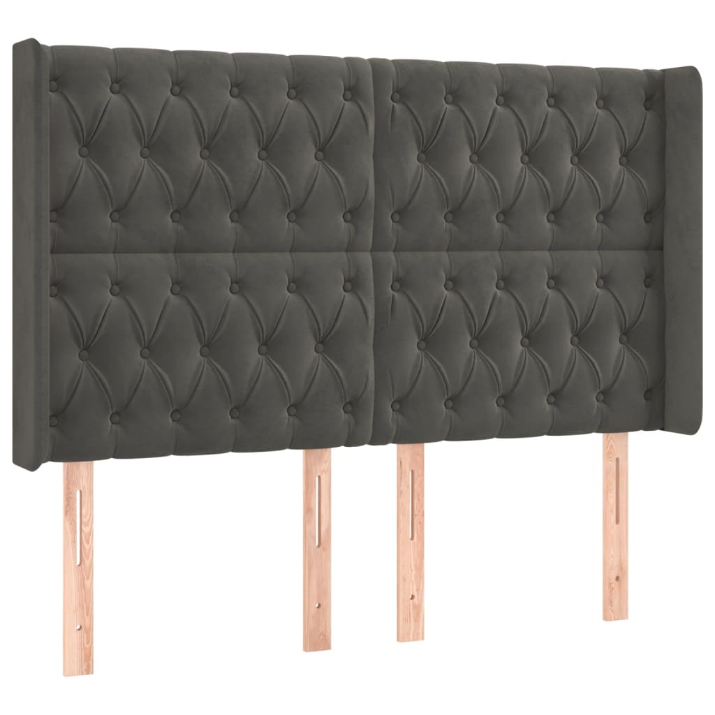 Letto a Molle con Materasso e LED Grigio Scuro 140x190 cm | homemem39