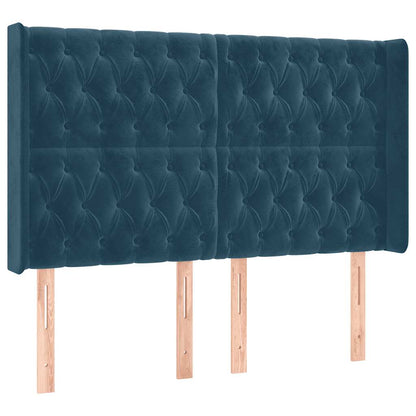 Letto a Molle con Materasso e LED Blu Scuro 140x200 cm | homemem39