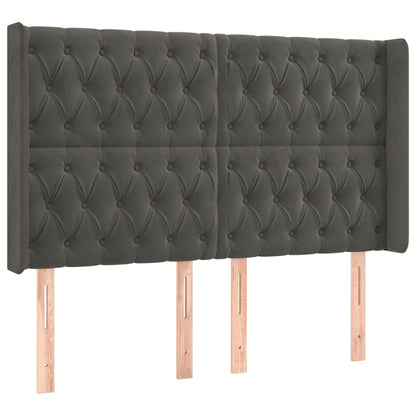 Letto a Molle con Materasso e LED Grigio Scuro 160x200 cm | homemem39