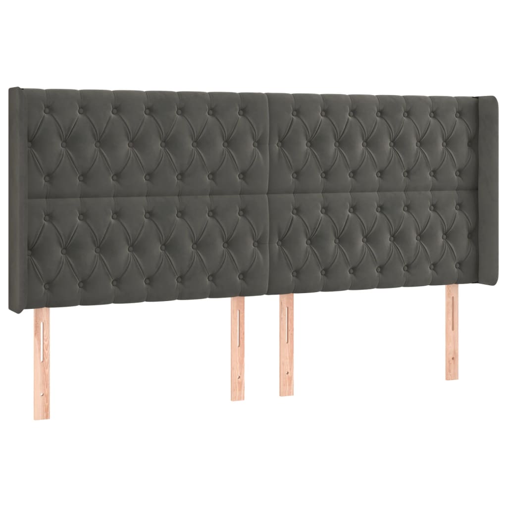 Letto a Molle con Materasso e LED Grigio Scuro 180x200 cm | homemem39
