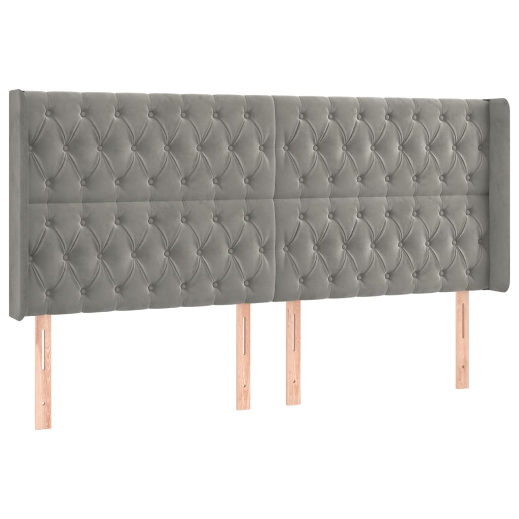 Letto a Molle Materasso e LED Grigio Chiaro 200x200 cm Velluto | homemem39