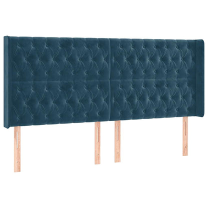 Letto a Molle con Materasso e LED Blu Scuro 200x200 cm | homemem39