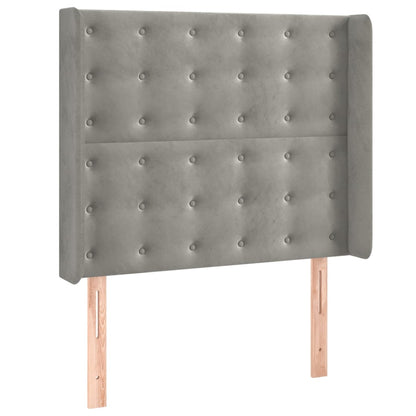 Letto a Molle Materasso e LED Grigio Chiaro 80x200 cm Velluto | homemem39