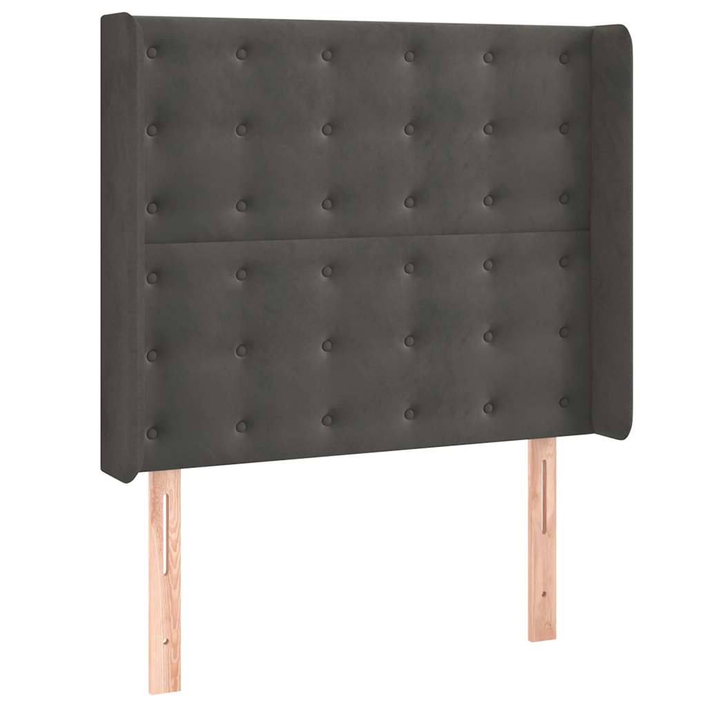 Letto a Molle con Materasso e LED Grigio Scuro 80x200cm Velluto | homemem39