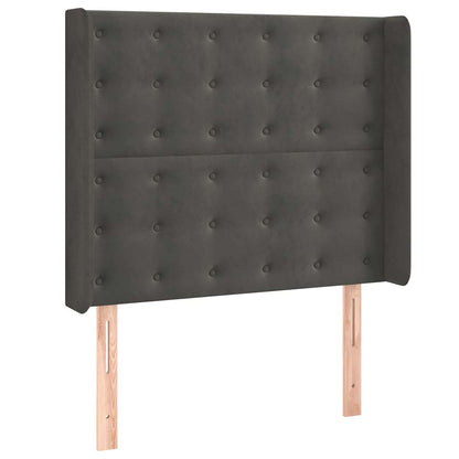 Letto a Molle con Materasso e LED Grigio Scuro 80x200cm Velluto | homemem39
