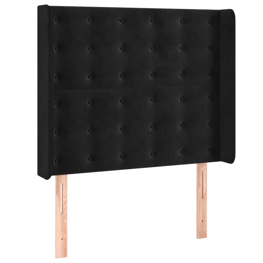 Letto a Molle con Materasso e LED Nero 80x200 cm in Velluto | homemem39