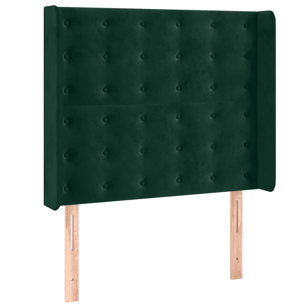 Letto a Molle con Materasso e LED Verde Scuro 80x200cm Velluto | homemem39