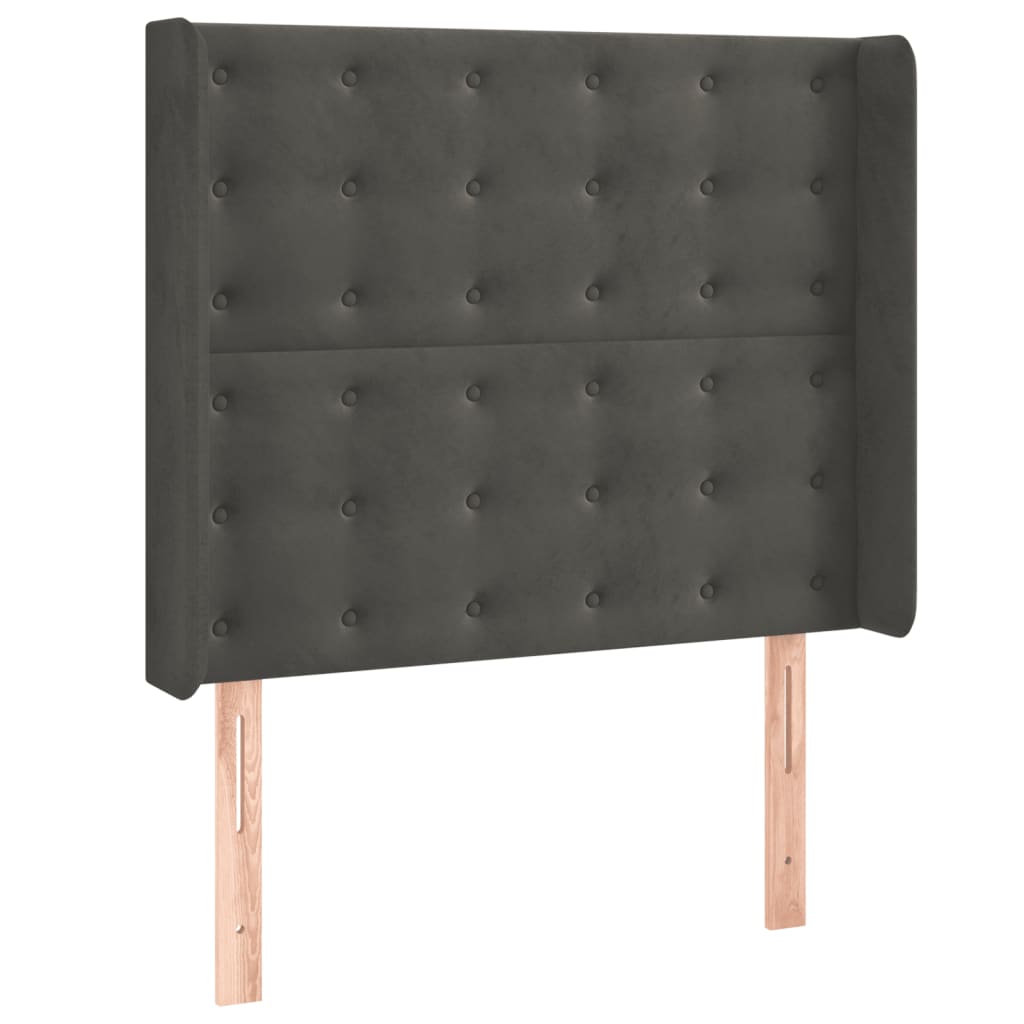 Letto a Molle con Materasso e LED Grigio Scuro 90x190cm Velluto | homemem39