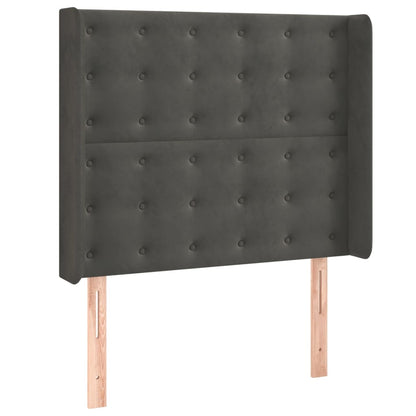 Letto a Molle con Materasso e LED Grigio Scuro 90x200cm Velluto | homemem39
