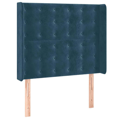 Letto a Molle con Materasso e LED Blu Scuro 100x200 cm | homemem39