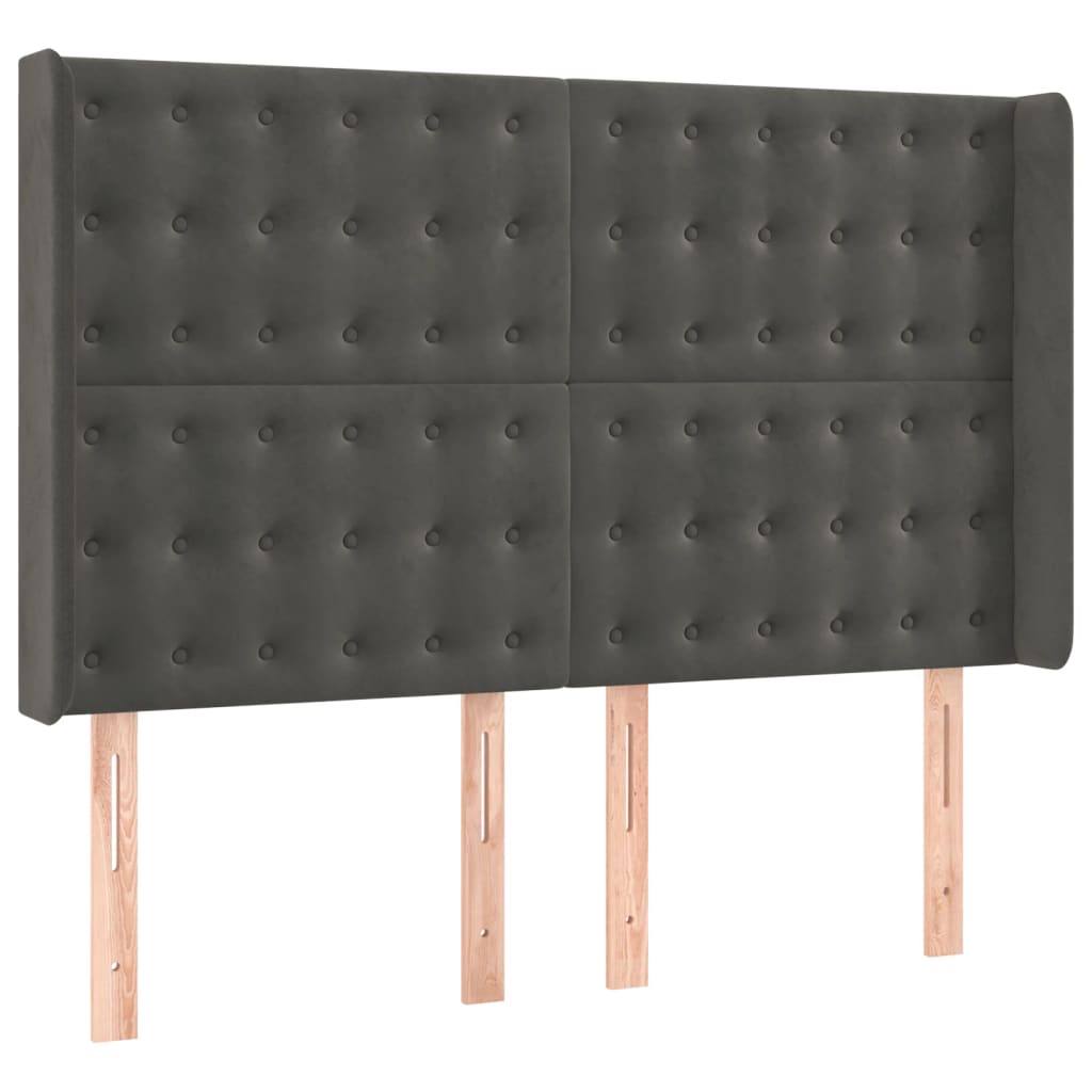 Letto a Molle con Materasso e LED Grigio Scuro 140x200 cm | homemem39