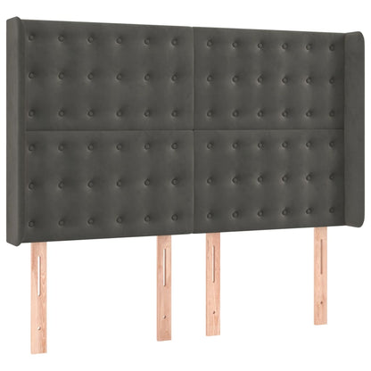 Letto a Molle con Materasso e LED Grigio Scuro 140x200 cm
