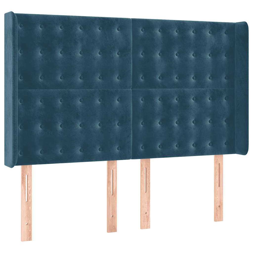 Letto a Molle con Materasso e LED Blu Scuro 140x200 cm | homemem39