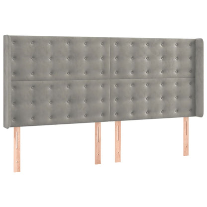 Letto a Molle Materasso e LED Grigio Chiaro 160x200 cm Velluto | homemem39
