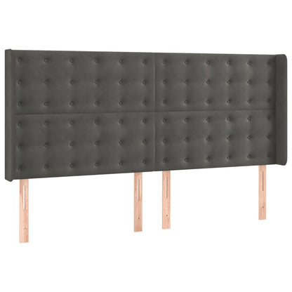 Letto a Molle con Materasso e LED Grigio Scuro 160x200 cm | homemem39