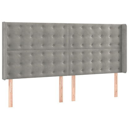 Letto a Molle Materasso e LED Grigio Chiaro 180x200 cm Velluto