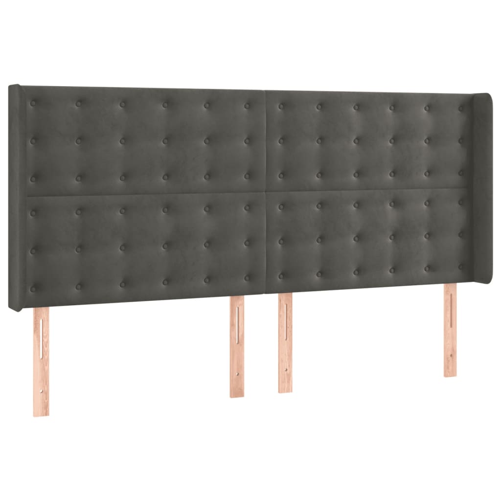 Letto a Molle con Materasso e LED Grigio Scuro 180x200 cm | homemem39