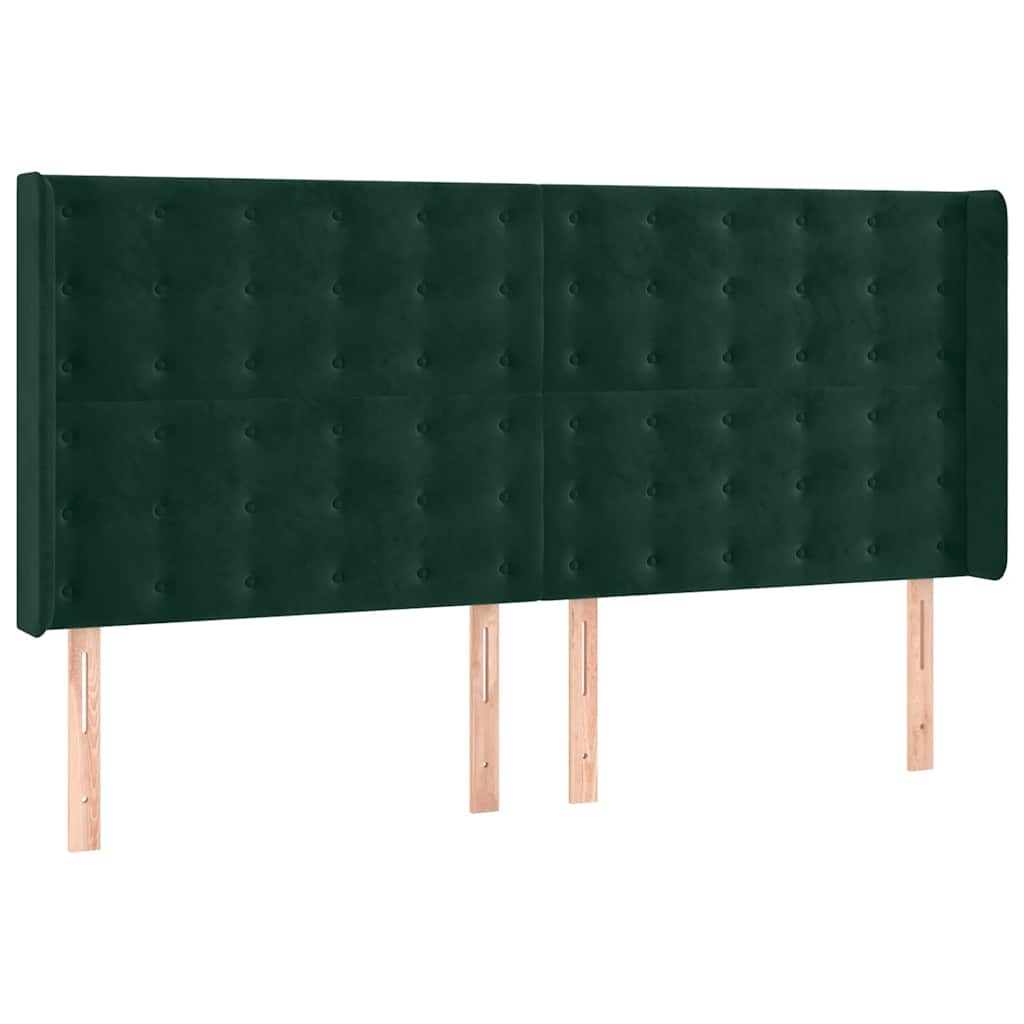 Letto a Molle con Materasso e LED Verde Scuro 180x200cm Velluto | homemem39