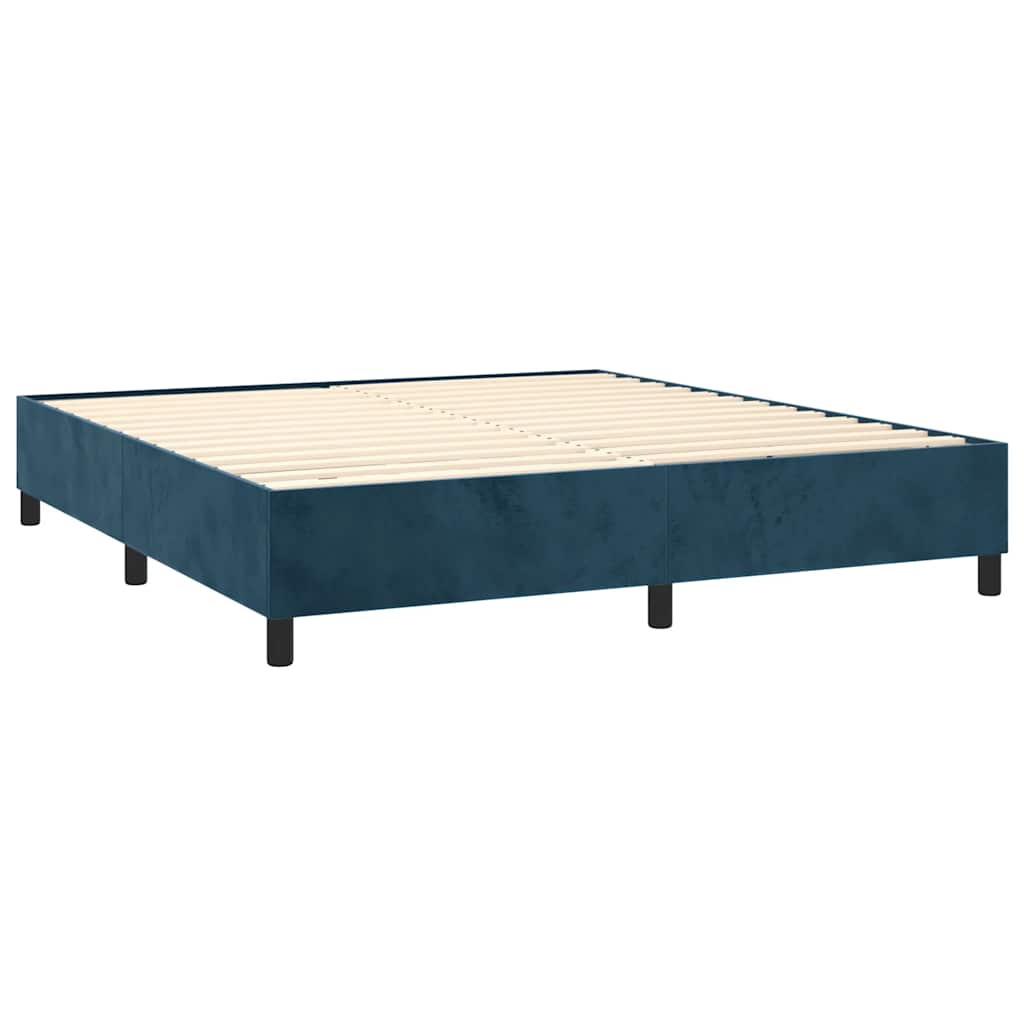 Letto a Molle con Materasso e LED Blu Scuro 180x200 cm | homemem39