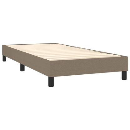 Letto a Molle con Materasso e LED Tortora 90x190 cm in Tessuto | homemem39