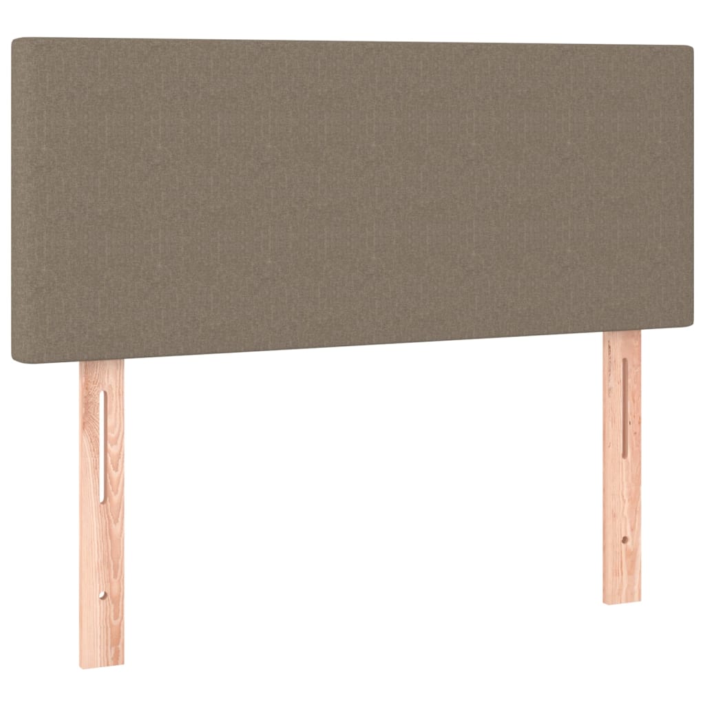 Letto a Molle con Materasso e LED Tortora 90x190 cm in Tessuto | homemem39