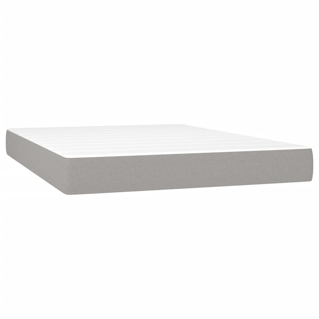 Letto a Molle Materasso e LED Grigio Chiaro 140x190 cm Tessuto | homemem39