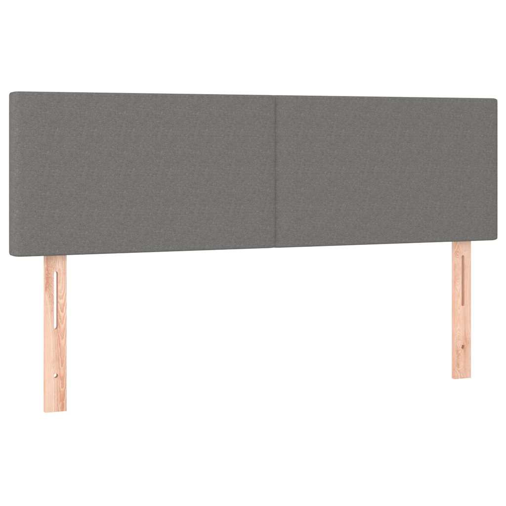 Letto a Molle Materasso e LED Grigio Scuro 140x200cm in Tessuto