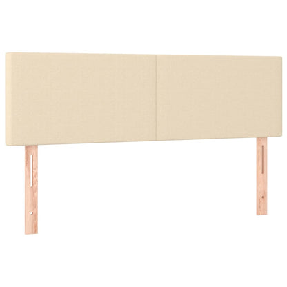 Letto a Molle con Materasso e LED Crema 140x200 cm in Tessuto