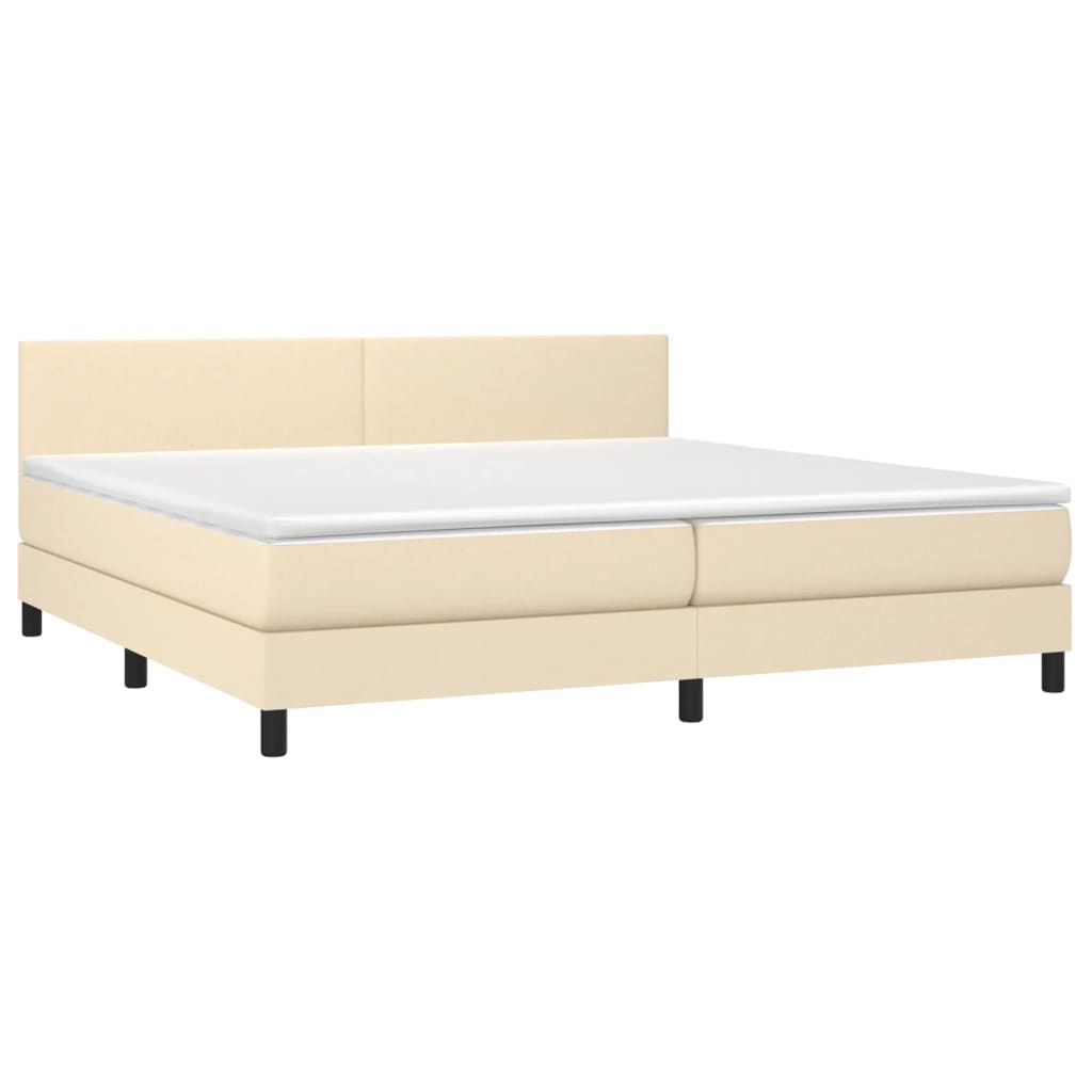 Letto a Molle Materasso e LED bianco 200x200cm in Tessuto - homemem39