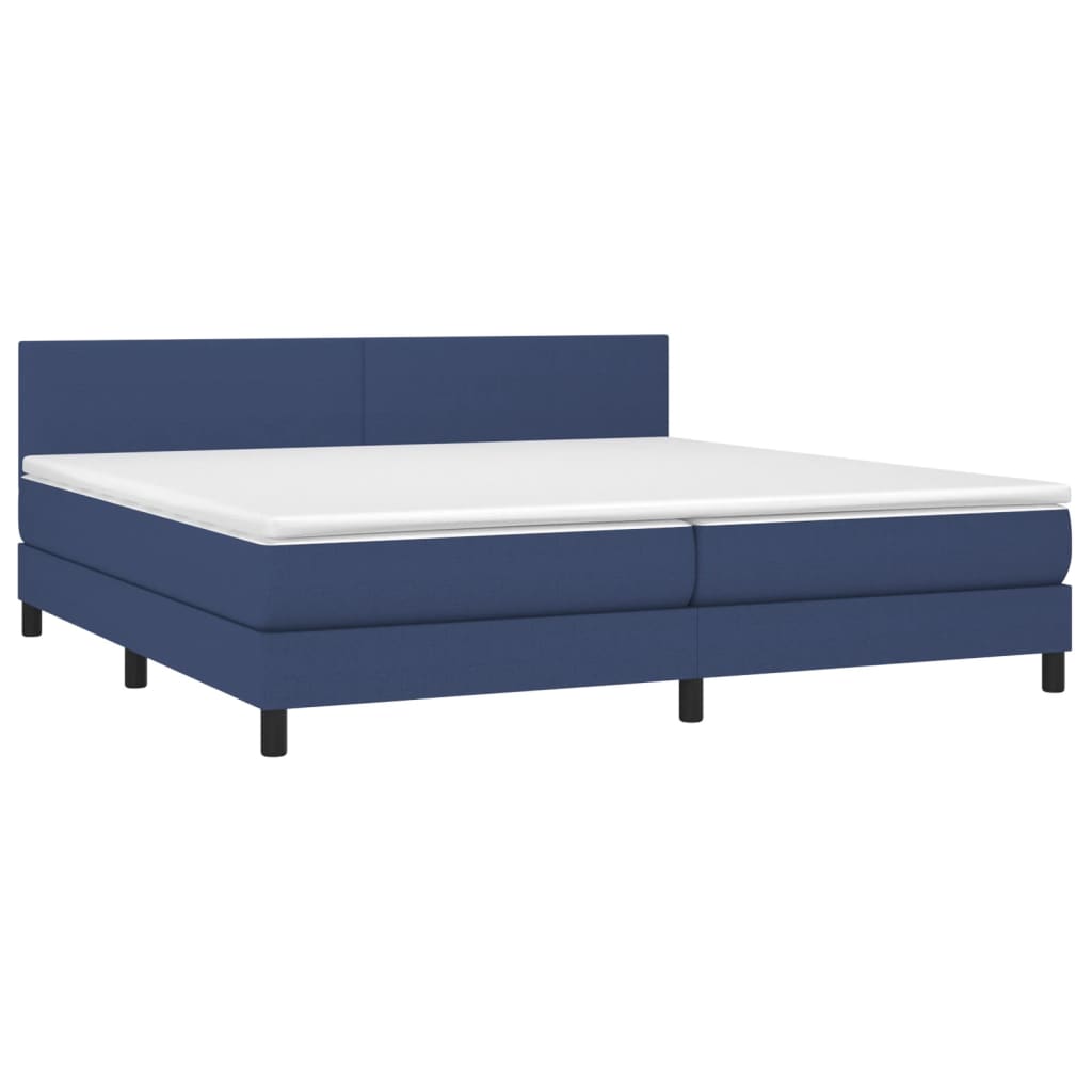 Letto a Molle Materasso e LED Blu 200x200cm in Tessuto - homemem39