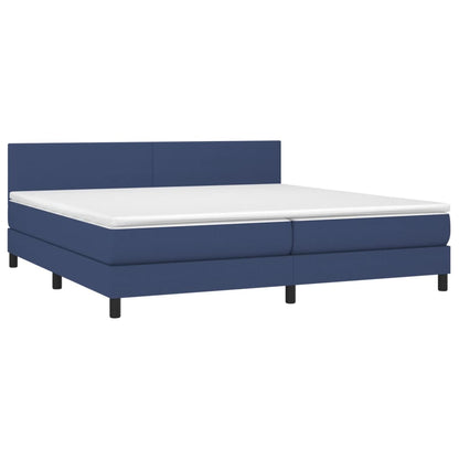 Letto a Molle Materasso e LED Blu 200x200cm in Tessuto - homemem39