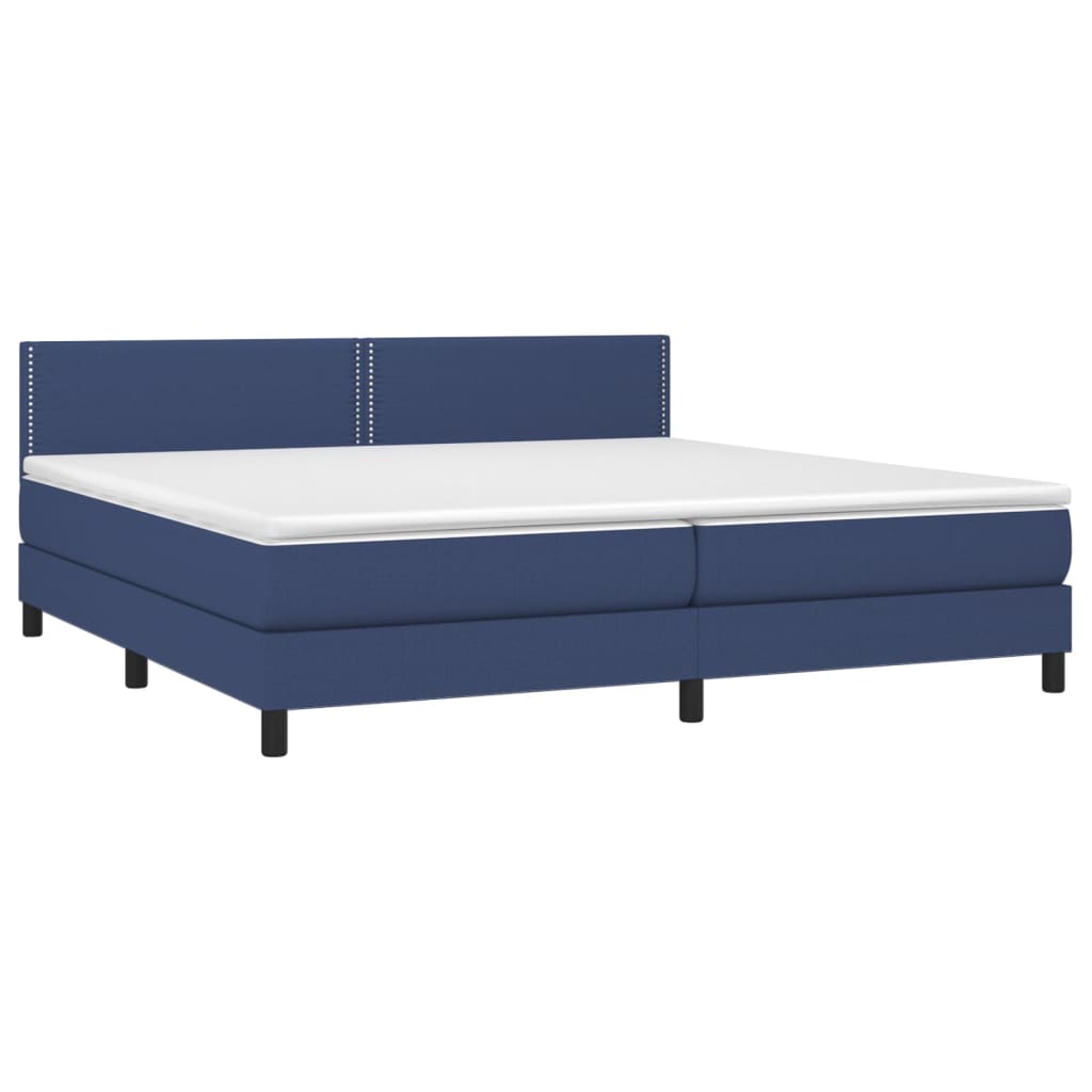 Letto a Molle Materasso e LED Blu 200x200cm in Tessuto - homemem39