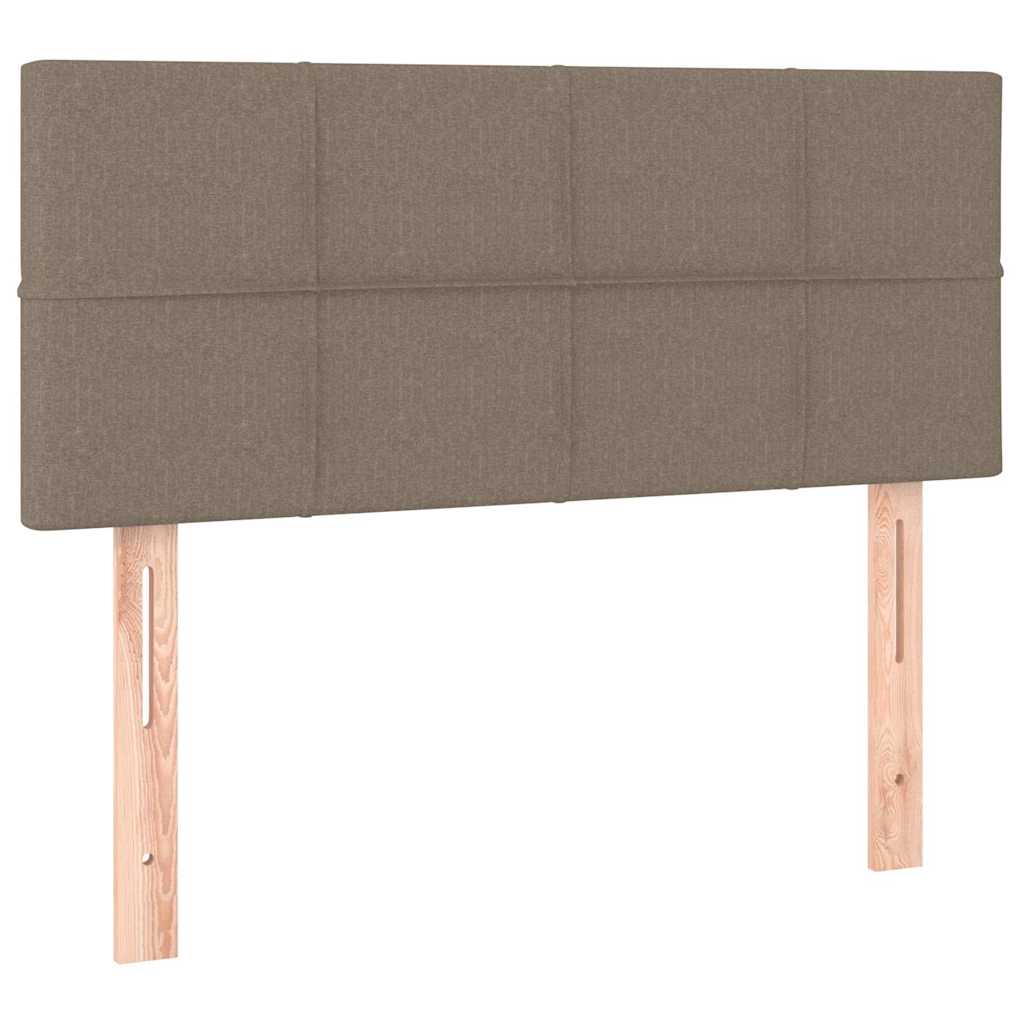 Letto a Molle con Materasso e LED Tortora 90x190 cm in Tessuto