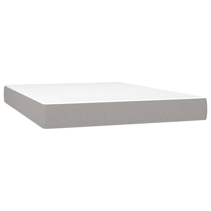 Letto a Molle Materasso e LED Grigio Chiaro 140x190 cm Tessuto | homemem39