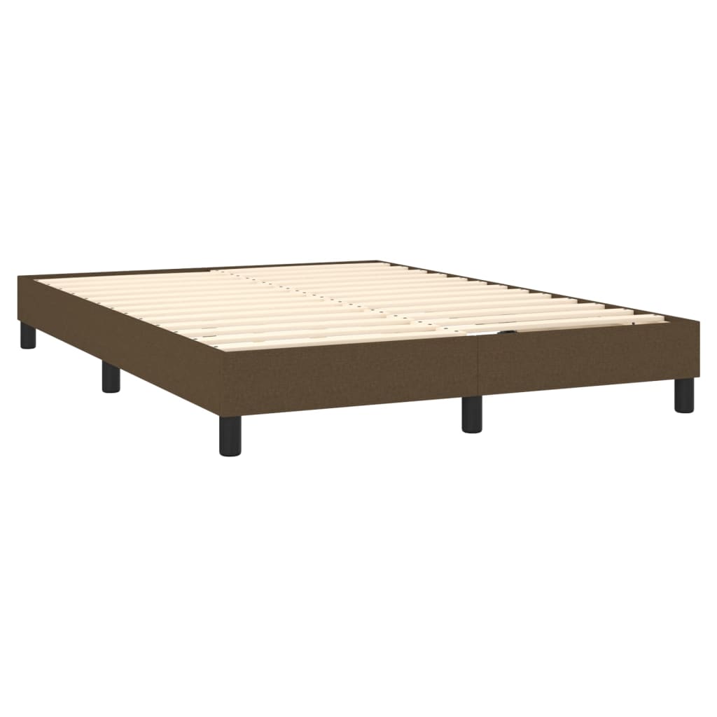Letto a Molle Materasso e LED MarroneScuro 140x190cm in Tessuto | homemem39